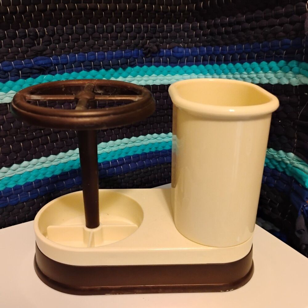 mDesign Decorative Toothbrush Holder with Storage Cup